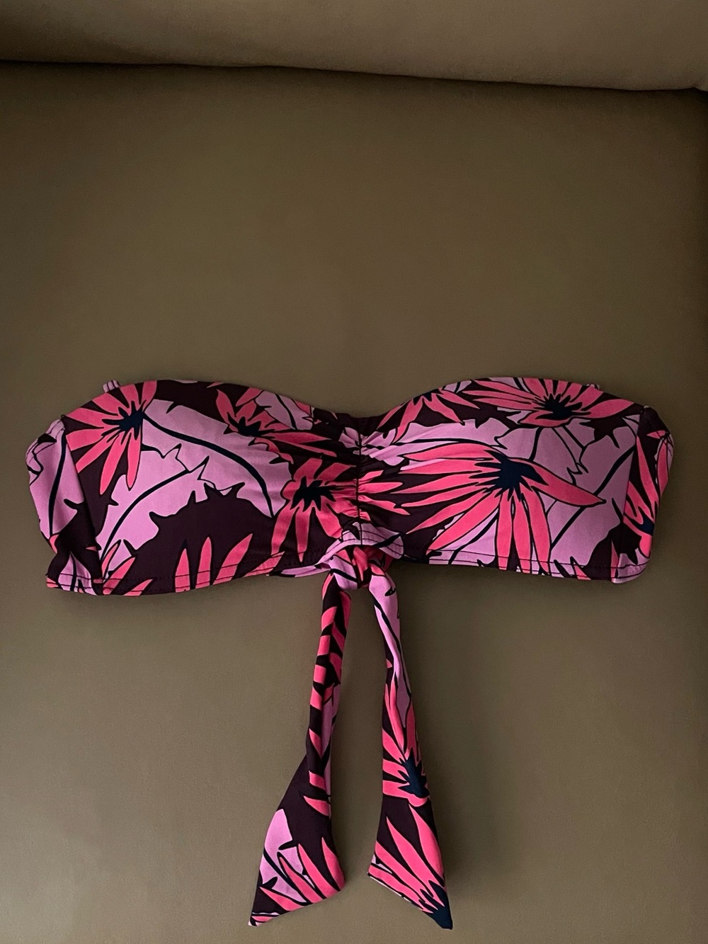 GAP Pink Floral Bandeau Swim Top